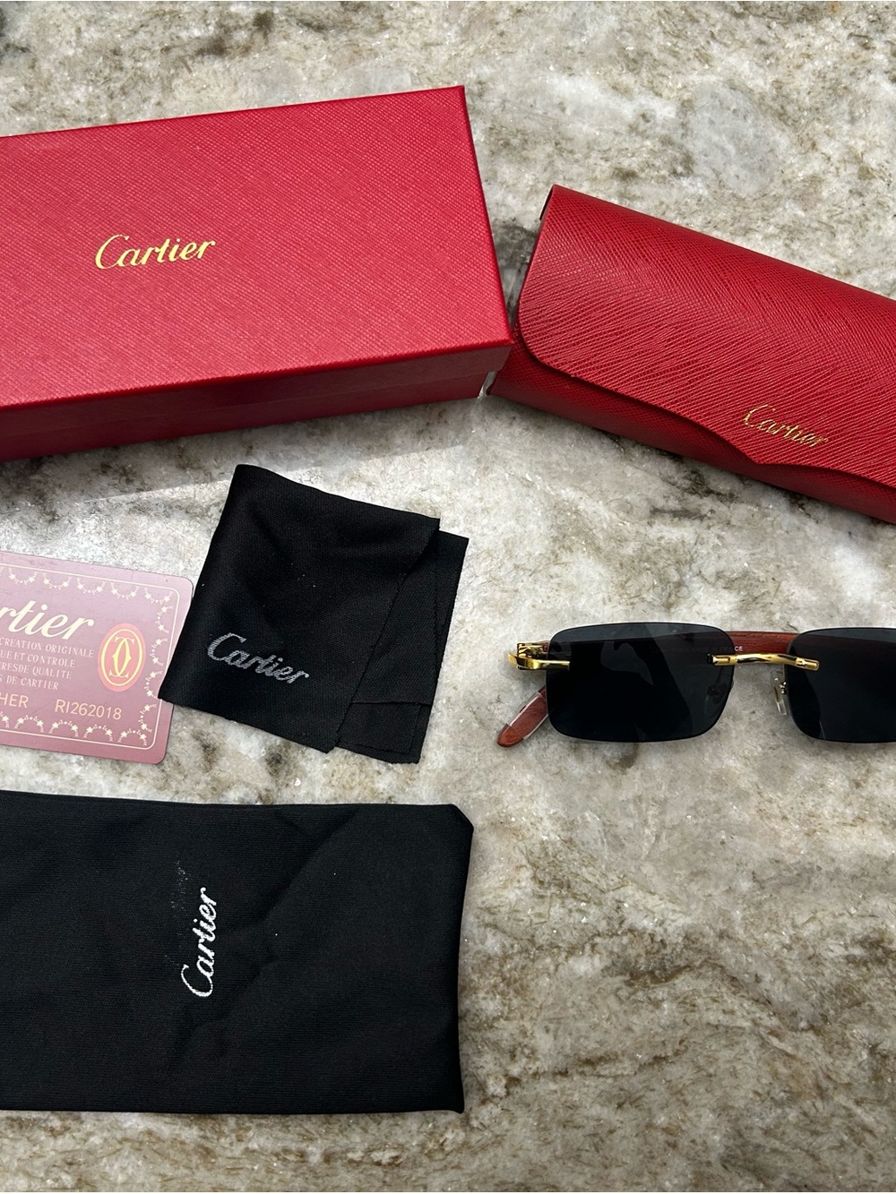 Cartier Men's Rimless Sunglasses - Picture 3 of 6